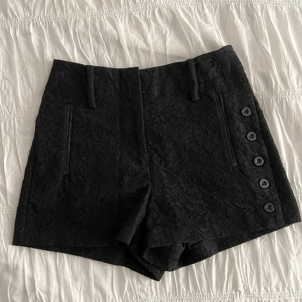 Forever 21 black lace high waisted shorts